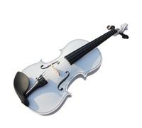 Beginner Violin Plywood 4/4 Violin Color Beginner Adult Practice Handmade Solid Wood(White,1/8)