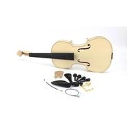 Beginner Violin Unfinished 4/4 Violin Selected 15 Year Air Dried Flame Maple Back Spruce Top Handmade White(1set)