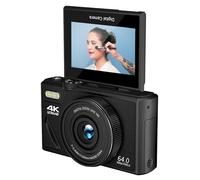 Beginner Vlogging Camera 4K, 64MP Compact Digital Camera with Flip Screen, 18X Zoom, Easy-to-Use Camera for YouTube, TikTok, Travel & Everyday Use, 2 * Batteries - WiFi
