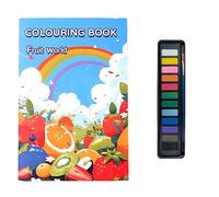 Beginner Watercolor Kit for 12 Colors Water Color Books Easy Nature Scenes Paint Set,Coloring Book,Creative Art Gift(F,2)