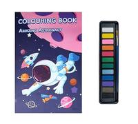 Beginner Watercolor Kit for 12 Colors Water Color Books Easy Nature Scenes Paint Set,Coloring Book,Creative Art Gift(M,2)