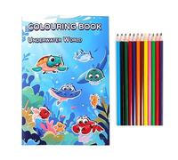 Beginner Watercolor Kit for 12 Colors Water Color Books Easy Nature Scenes Paint Set,Coloring Book,Creative Art Gift(D,1)