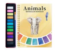 Beginner Watercolor Watercolor Kit for Adults 12 Colors Water Color Books Easy Nature Scenes Paint Set Watercolors Coloring Pages for Creative Art Gift(AS2,2)