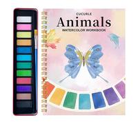 Beginner Watercolor Watercolor Kit for Adults 12 Colors Water Color Books Easy Nature Scenes Paint Set Watercolors Coloring Pages for Creative Art Gift(D,2)