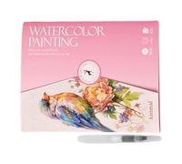 Beginner Watercolor Workbook, Artistic Water Coloring Book with 12-Color Paint Set and Brush, Watercolor Sketchbooks for Techniques and Art Projects, Creative Painting