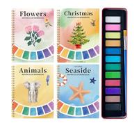 Beginner Watercolor Workbook - Practice Painting Guide, 12 Color Paint Set, Creative Drawing Book | Sketchbook Teens Home Learning Travel School Art Class Skill Development Fun Activity Kit