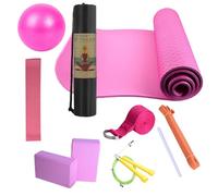 Beginner Yoga Kit, Yoga Mat Set | Exercise Mat with Yoga Blocks, Includes Resistance Band, Stretch Band, Exercise Equipment for Pilates and Fitness
