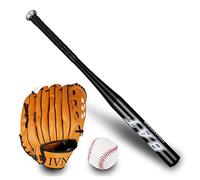 Beginner Youth Baseball Set with Aluminum Alloy Bat Right-hand-throw Glove Soft Ball and Complimentary Storage Shoulder Bag Durable Lightweight Kit for Teens Kids