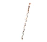 Beginners Bamboo Flute Beginners Playing Horizontal Two-section Flute Zero-based Entry-level National Musical Instrument(White,E Key)