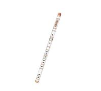 Beginners Bamboo Flute Flute Beginners Play Two-section White Copper Transverse Flute National Wind Instrument(White,E Key)