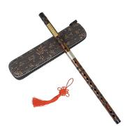 Beginners Bamboo Flute Flute Cloth Box C/D/E/F/G Tone Bitter Flute Dongxiao Beginners Playing Flute(C Key)