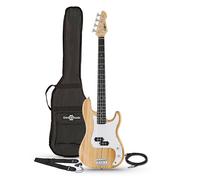 Beginners Bass Guitar with Gig Bag & Cable LA by Gear4music Natural