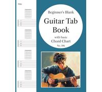 Beginner's Blank Guitar Tab Book: Empty Tab Staves with Chord Diagrams above Each Line. Blue Denim for Teens, Children and Students.