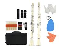 Beginners clarinet Bb Clarinet Black/White/Dark Blue 17 Nickel Key Clarinet For Beginners With 2 Box Set(White)