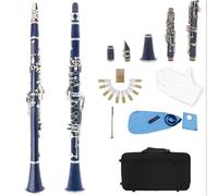 Beginners clarinet Clarinet B Flat 17 Key Bakelite Clarinet Adult Musical Instrument Clarinet Set(Dark blue)