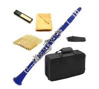 Beginners clarinet Clarinet Bb 17 Nickel Key Sky Blue Clarinet For Beginners With 2 Tubes Hard Case Clarinet Set
