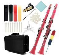 Beginners clarinet Pink Bb Clarinet Beginner Clarinet For Orchestra Adults With Hard Case Kit Stand Gloves Parts(SET)