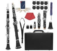 Beginners clarinet Professional Clarinet C 17 Key Woodwind Instrument Bakelite Body White Copper Keys With Case Reed Accessories(Clarinet set)