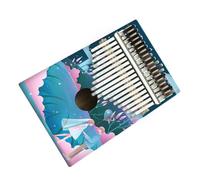 Beginners Colour Kalimba 17 Keys Wooden Portable Finger Piano Painted Instrument Easy To Learn Thumb Piano (Color : 06)