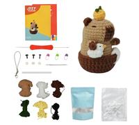 Beginners Crochet Kit - Complete Animal Crochet Kit With Cotton-Nylon Blend Yarn,Crochet Hook,Step Instruction Book Video Tutorials For Adults,Beginners,Animal Lovers Diy Craft Gifts (Capybara Duck)
