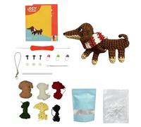 Beginners Crochet Kit - Complete Dachshund Crochet Kit With Cotton-Nylon Blend Yarn,Crochet Hook,Step Instruction Book Video Tutorials For Adults,Beginners,Animal Lovers Diy Craft Gifts (Dachshund)