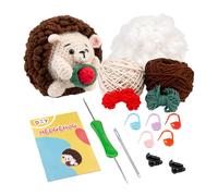 Beginners Crochet Kit - Complete Hedgehog Crochet Kit With Cotton-Nylon Blend Yarn,Crochet Hook,Step Instruction Book Video Tutorials For Adults,Beginners,Animal Lovers Diy Craft Gifts (Hedgehog)