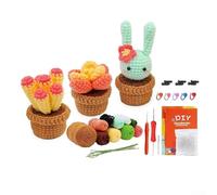 Beginner's Crochet Kit Potted Crocheted Ornaments, Everything You Need to DIY (B)