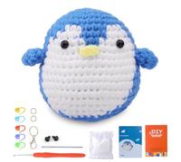 Beginners Crochet Kit with Video Tutorials, Penguin Complete Starter Kit with Tools, Yarn & Online Video Guides for Adults & Kids