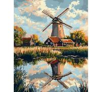 Beginners Cross Stitch Kit Windmill 11Ct40X50Cm Cross Stitch Tapestry Kits for Adults Dimensions Counted Cross Stitch Kits for Adults Advanced
