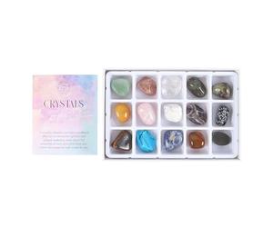 Beginner's Crystal Set with Crystal Healing Starter Kit, Chakra Balancing Tumblestones, Spiritual Crystal Gift, and Crystal Information Guide - The Complete Crystal Collection Gift Set