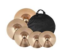 Beginners Cymbal Drum Cymbal Pack 14 Hihats 16 Crash 18 20 Inch Ride Bag 5PCS Percussion Instrument(Type2 5PCS)