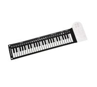 Beginners Electronic Keyboard 49 Keys Electronic Portable Silicone Flexible Hand Roll Up Piano Built-in Speaker Beginners Keyboard Organ(White)