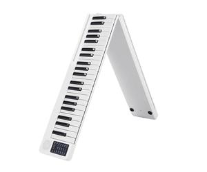 Beginners Electronic Keyboard 88-Keys Foldable Piano Multifunctional Digital Piano Portable Piano Ultra-thin Design Musical Instruments For Students(White)