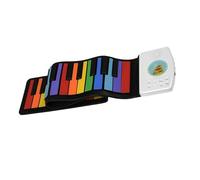 Beginners Electronic Keyboard Adults 49 Keys Electronic Piano Waterproof Flexible Roll Up Keyboard Musical Instrument(Rainbow)