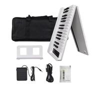Beginners Electronic Keyboard Electronic Piano Musical Organ Folding 61 Keys Beginners Adult Professional Keyboard Electric Musical Instrument(White)