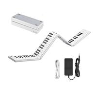 Beginners Electronic Keyboard Portable 88 Keys Foldable Piano Digital Piano Multifunctional Electronic Keyboard Piano For Piano Student With Bag(1 White)
