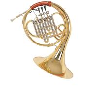 Beginners french horn B Flat Four-key Single French Horn Brass Material Beginner Exam Band Performance Leather Suitcase Canvas Bag(Leather)