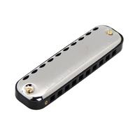 Beginners harmonica 10-hole Blues Harmonica C-tone Adult Beginner Pocket Instrument Gray Plastic Box(Black)