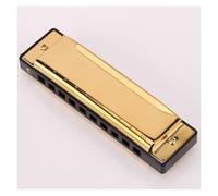 Beginners harmonica 10-hole C-key Blues Harmonica For Beginners To Practice Blues Harmonica(Yellow)