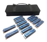 Beginners Harmonica 10hole 12 Key Blues Full Tone Harmonica For Beginners(Black Paddy Set)