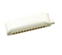 Beginners harmonica 12-hole Chromatic Harmonica Integrated Plastic Cover Durability And Easy(White G)