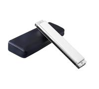 Beginners harmonica 24 Hole Tremolo Harmonica A/A#/ B/C/D/D# /E/F/F# /G/G# Harmonica Set Professional Tremolo Harmonica(Silver,C)