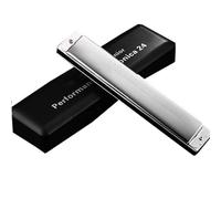 Beginners harmonica 24 Holes Harmonica Professional Tremolo Harmonica Silver Armonica Music Instrument Harp Harmonica Tremolo(F)