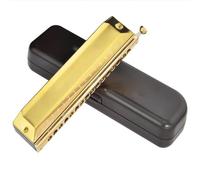 Beginners harmonica Chromatic Harmonica 16 Hole Professional Armonica Mouth Harps Music Instruments(Gold)
