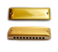 Beginners Harmonica Golden Aluminum Comb Harmonica Stainless Steel(Paddy F)