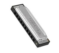 Beginners harmonica Harmonica 10 Holes 20 Tunes Mouth Organ Blues Deluxe Harmonica Key Of C For Beginner Adults Gift Asy To Carry(Silver)