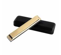 Beginners Harmonica Polyphonic C Key 24 Hole Professional Vibraphone Harmonica For Adults Gold And Silver(Metallic)