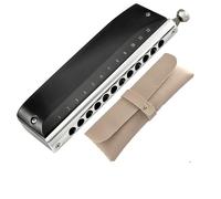 Beginners harmonica Professional 12-hole Chromatic Harmonica With Gongs Entry-level Advanced Performance Models 12 Holes In Black