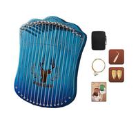 Beginners harp Portable Lyre Harp 17 Strings Beech Wood Fingerplay Lyre With Bag And Spare String Beginner Stringed Instruments(Blue)