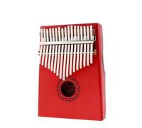 Beginners Kalimba 17 Key Kalimba Single Board Mahogany Mini Keyboard Finger Piano Musical Instrument With Complete Accessories(Red)